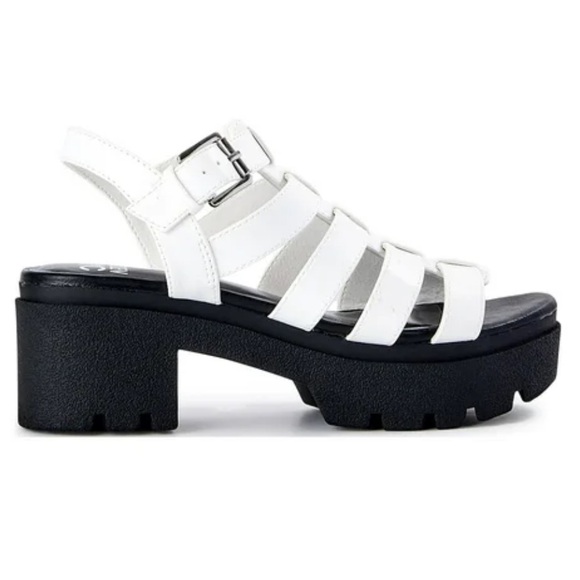 Madden Girl Shoes - Madden NYC NWT Women's Chunky White Black Fisherman Sandals Woman’s 8